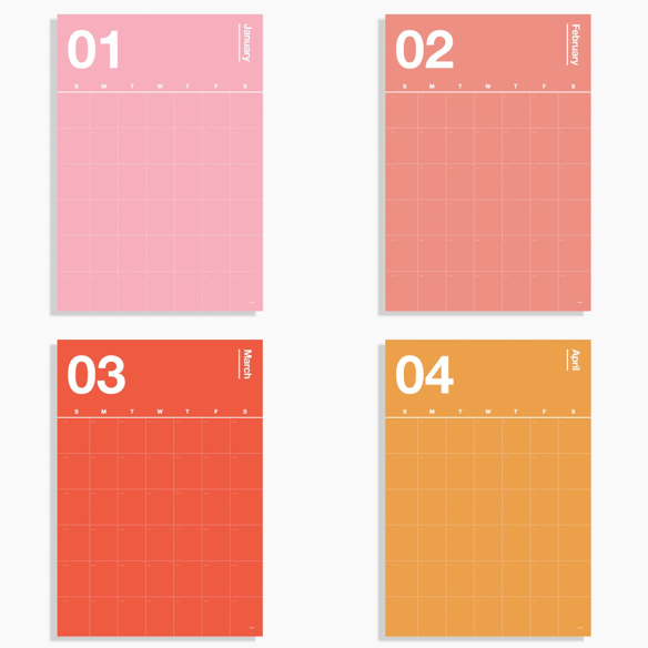 Poketo Spectrum Wall Calendar The Kube Studios