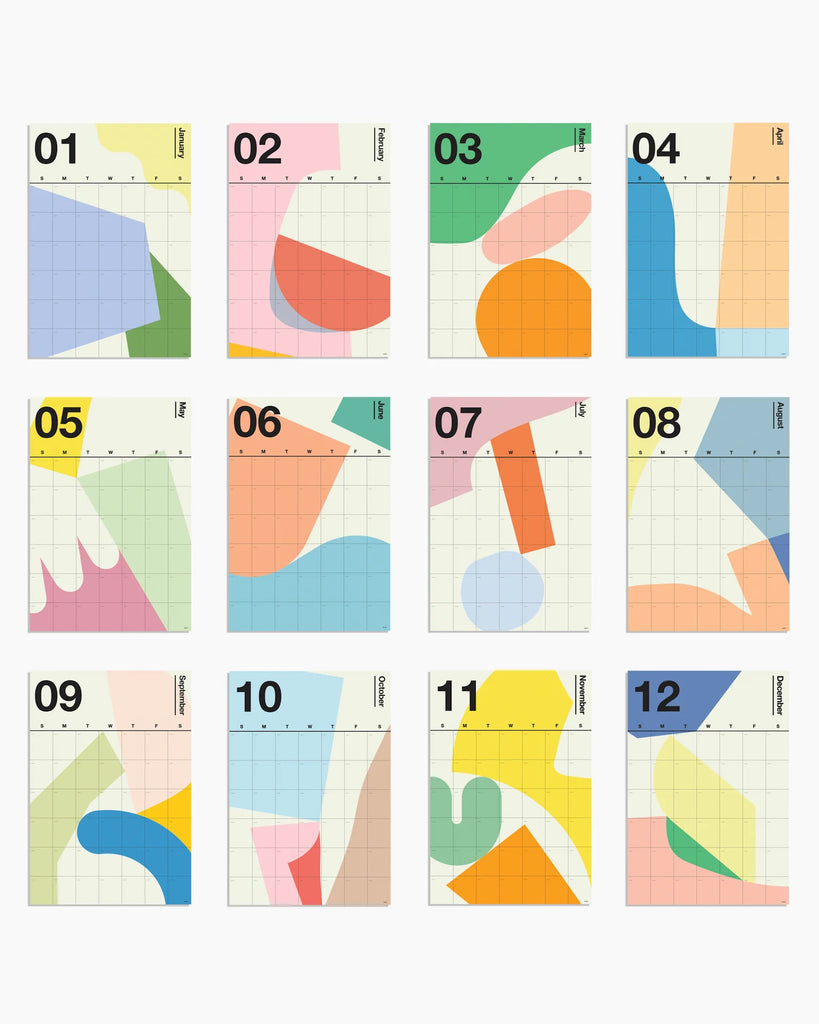 Poketo - Printed Spectrum Wall Calendar