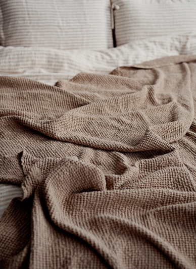 Magic Linen - Waffle Blanket, Beige