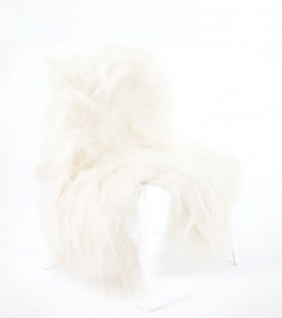 Black Sheep (White Light) - White Icelandic Sheepskin Throw Rug
