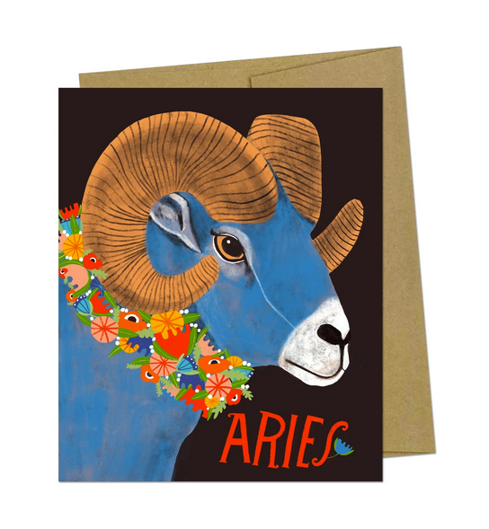 Lisa Congdon - Aries Zodiac Greeting Card